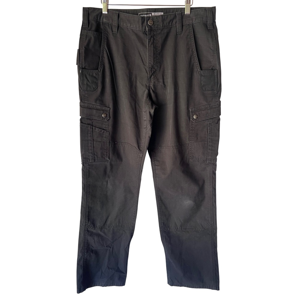 Carhartt BN5461-M Rugged Flex Relaxed Fit Ripstop Cargo Work Pants Black 36x32